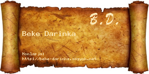 Beke Darinka névjegykártya